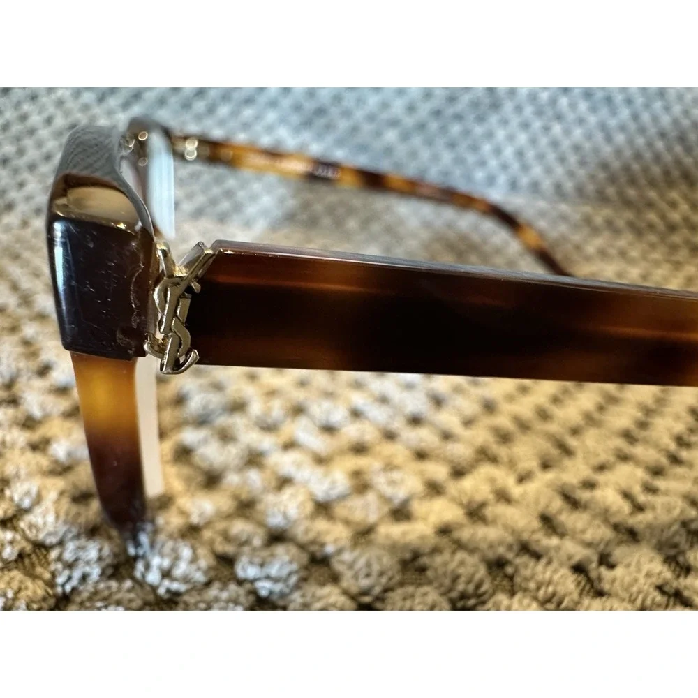 Saint Laurent SL M110 HavanaBrown Eyeglass Frames XS 48 17 140 002 Gold YSL Logo